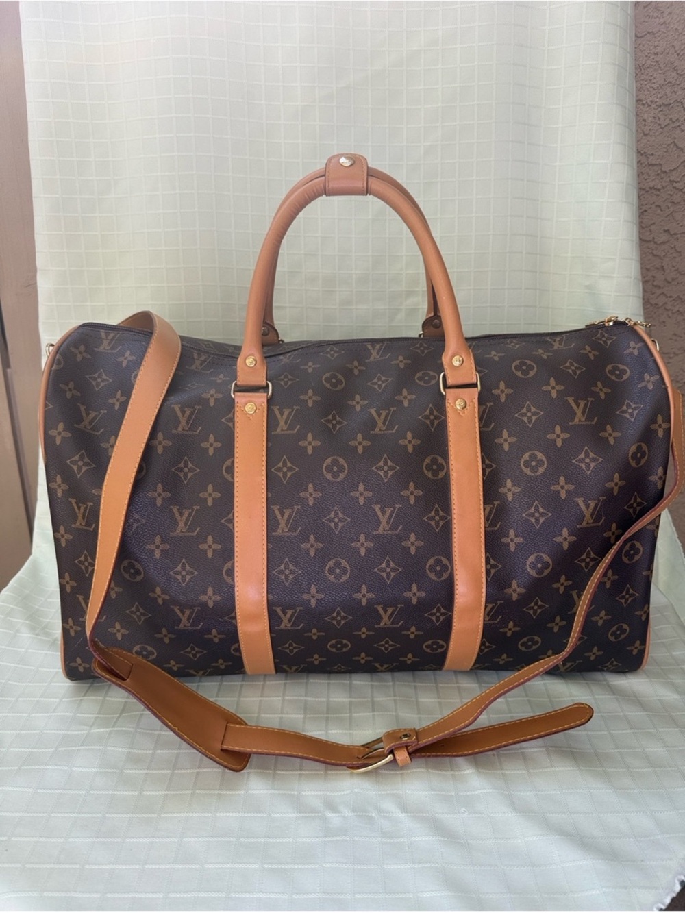 Louis Vuitton Brown/Tan Monogram Keepall Travel Bag